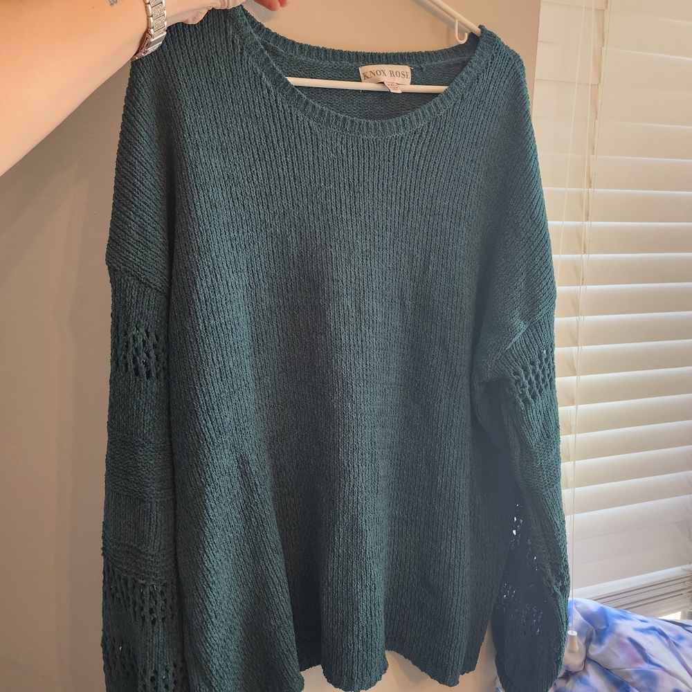 Knox Rose Women's Deep Green Knit Sweater